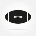 American football ball or rugby ball icon. Vector illustration.